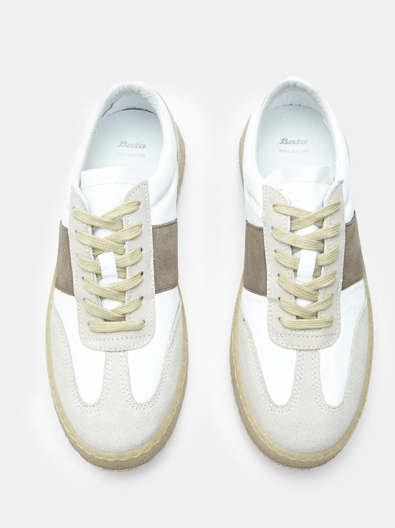 Sneakers en cuir BATA Blanc - Kiabi