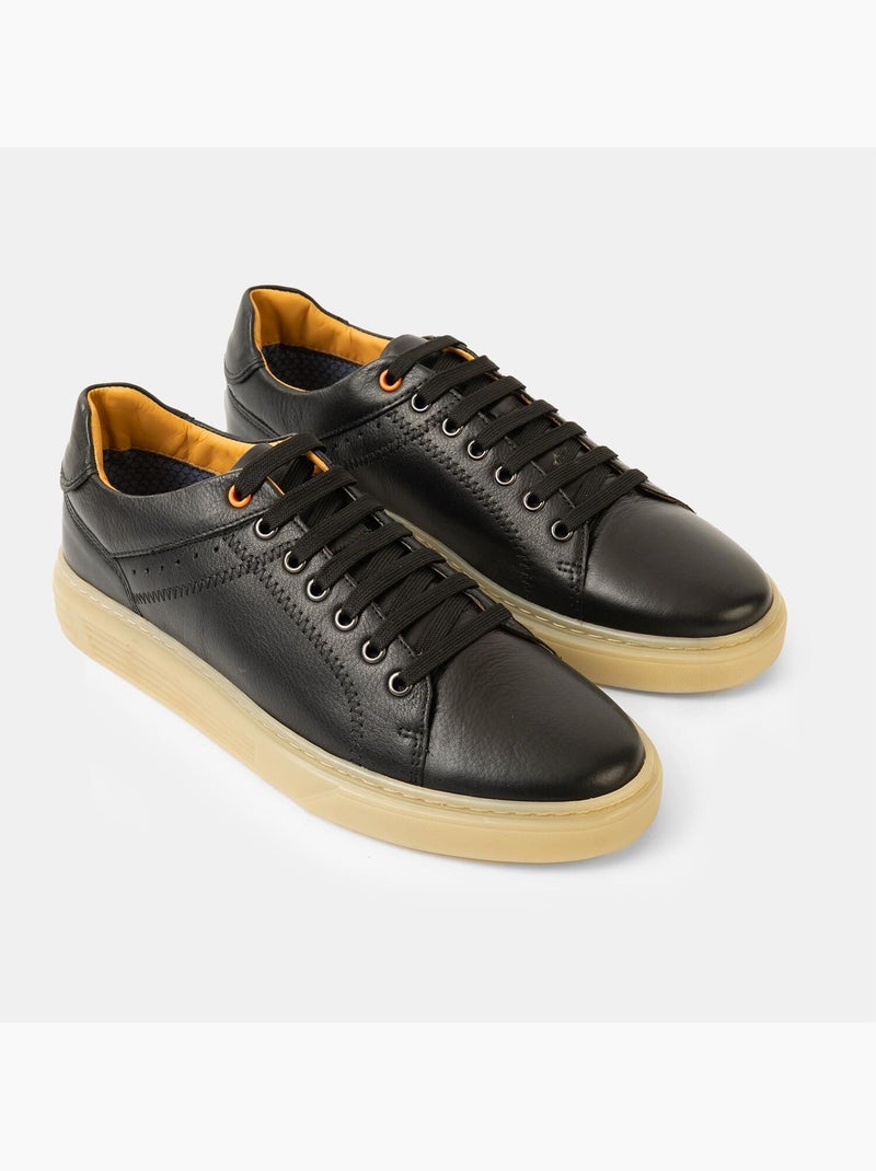 Sneakers en cuir BATA Noir - Kiabi
