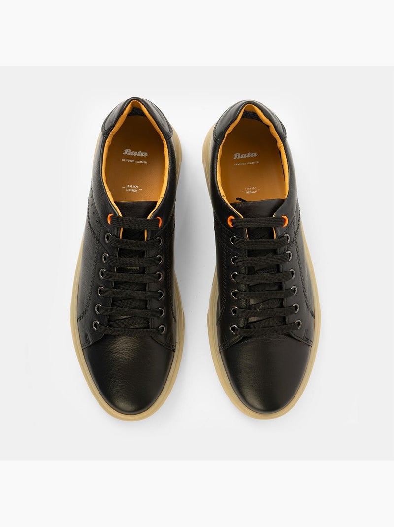 Sneakers en cuir BATA Noir - Kiabi