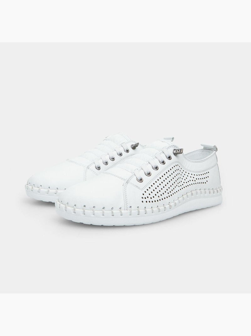 Sneakers en cuir Blanc - Kiabi