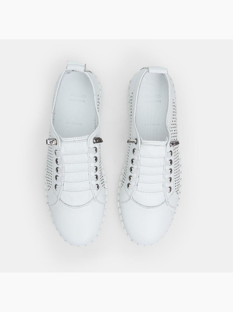 Sneakers en cuir Blanc - Kiabi