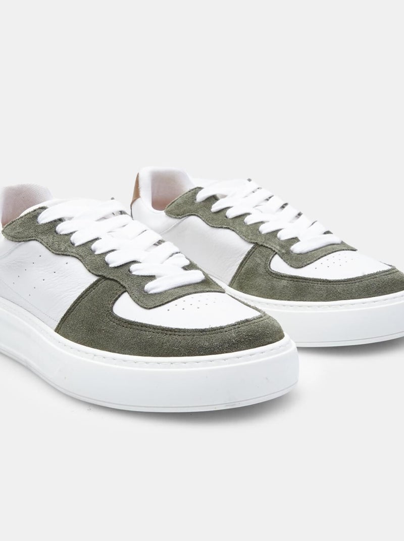 Sneakers en cuir confortables  BATA Blanc Vert - Kiabi