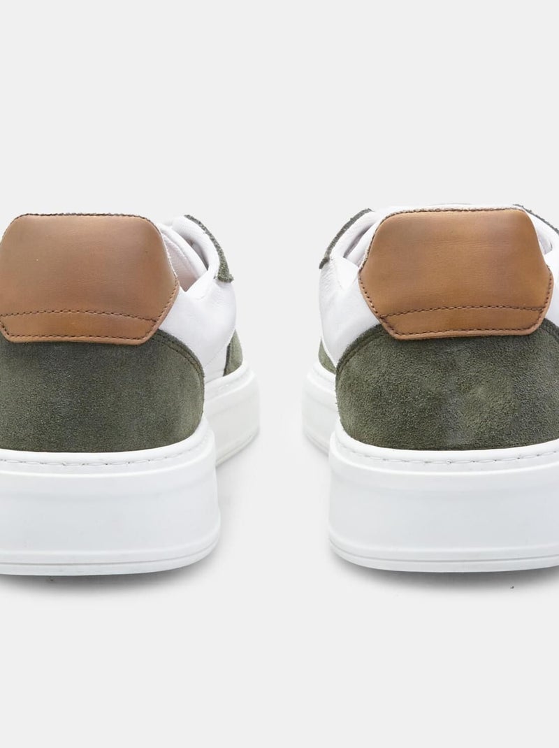 Sneakers en cuir confortables  BATA Blanc Vert - Kiabi