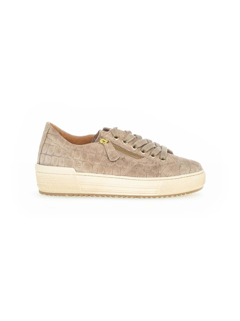 Sneakers  en cuir imprimé Gabor Beige - Kiabi