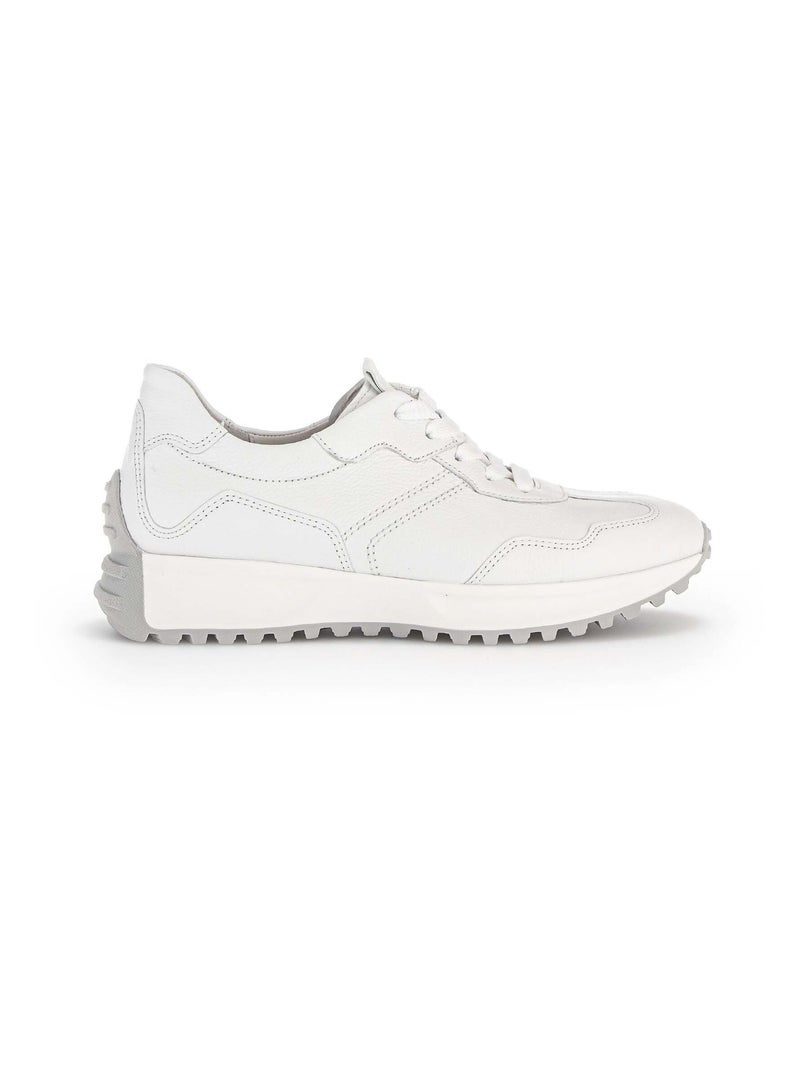 Sneakers  en cuir lisse Gabor Blanc - Kiabi