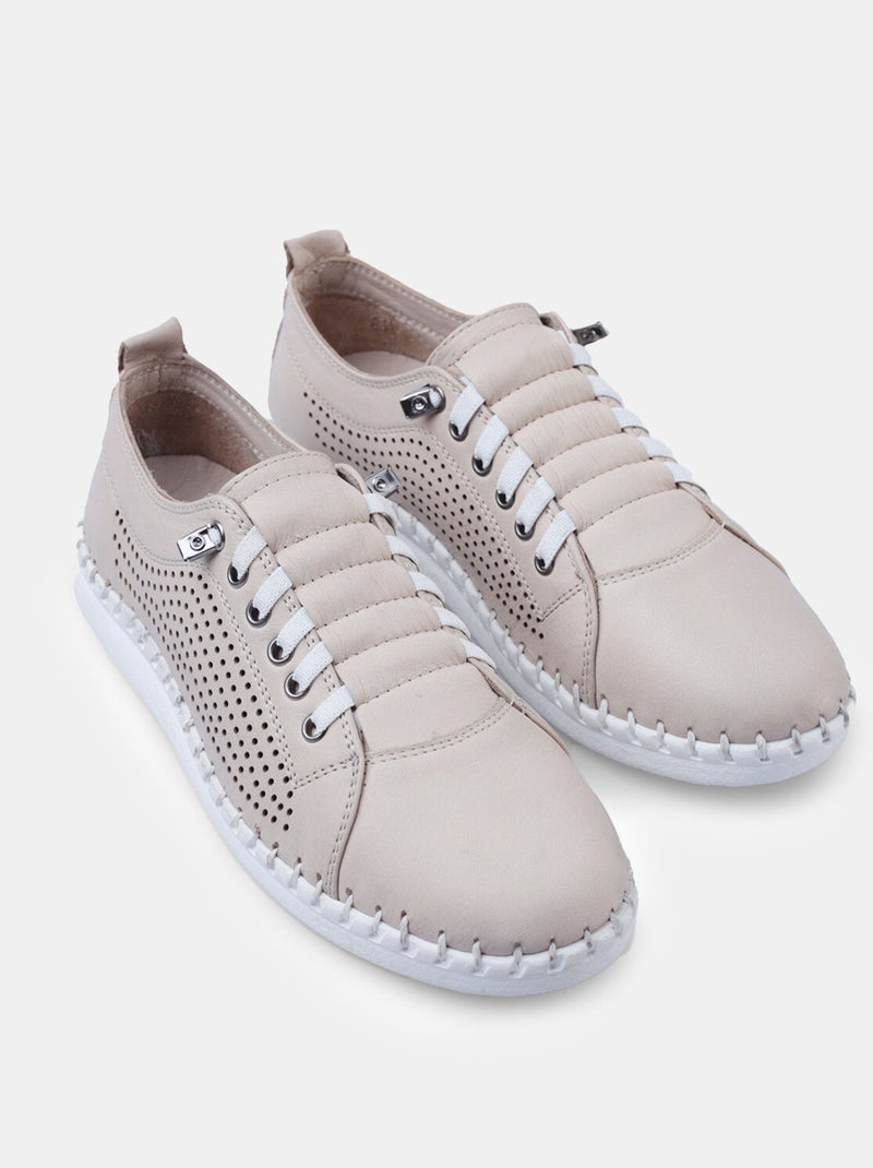 Sneakers en cuir Marron - Kiabi
