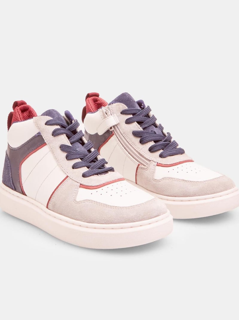 Sneakers en cuir mid BATA Blanc - Kiabi