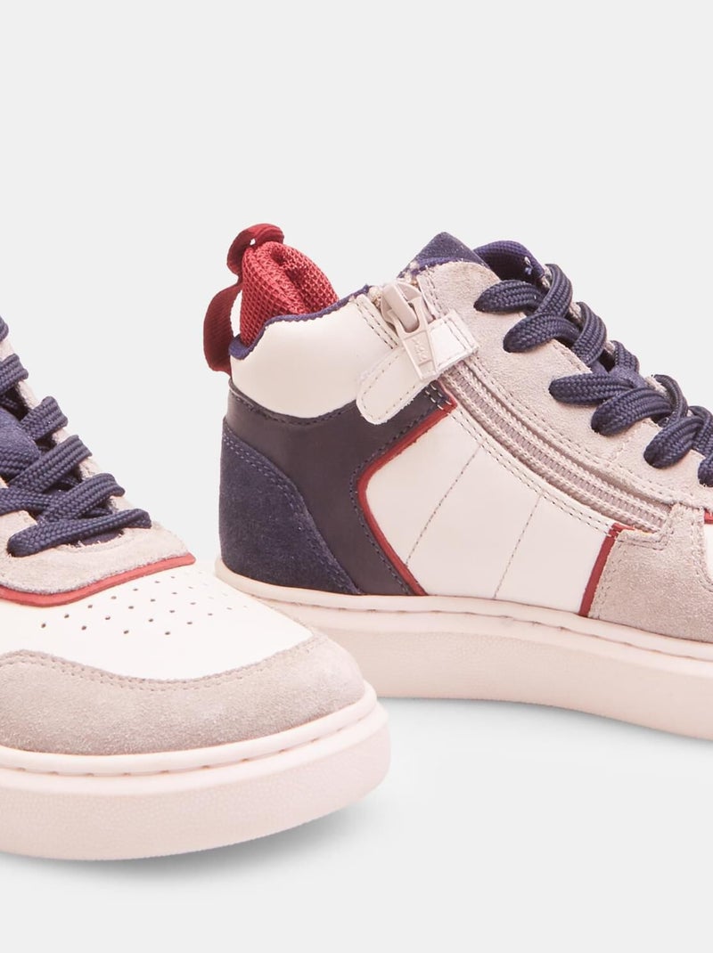 Sneakers en cuir mid BATA Blanc - Kiabi