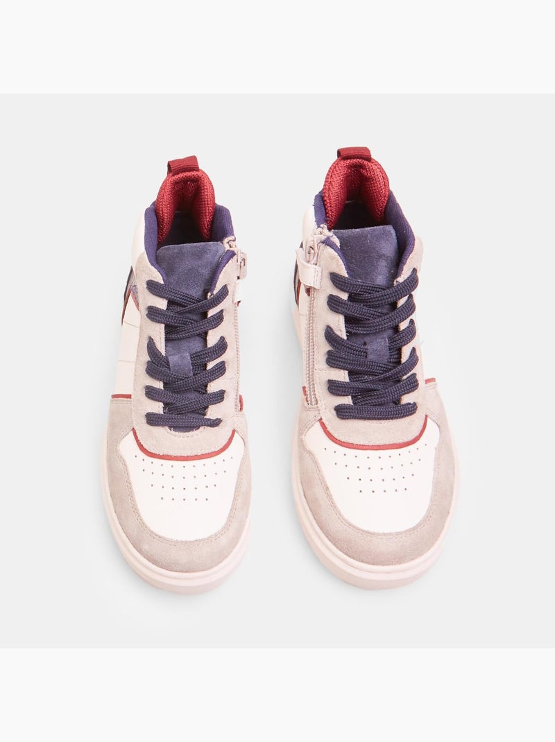 Sneakers en cuir mid BATA Blanc - Kiabi