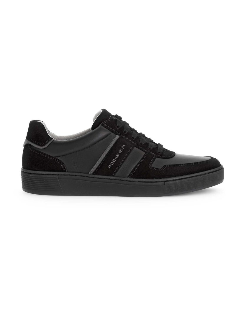 Sneakers  en cuirs combinés Noir Noir - Kiabi
