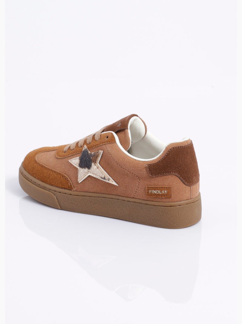 Sneakers en suédine détail fourrure - AFIBEL Camel - Kiabi