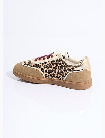 Sneakers fantaisie léopard et paillettes - AFIBEL