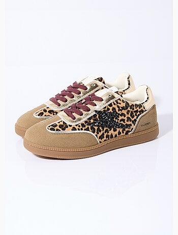 Sneakers fantaisie léopard et paillettes - AFIBEL