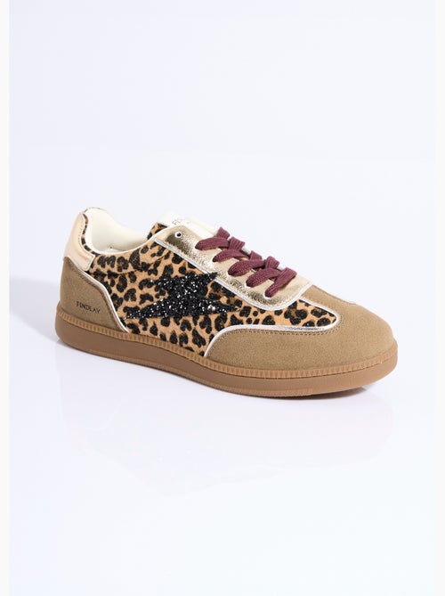 Sneakers fantaisie léopard et paillettes - AFIBEL - Kiabi