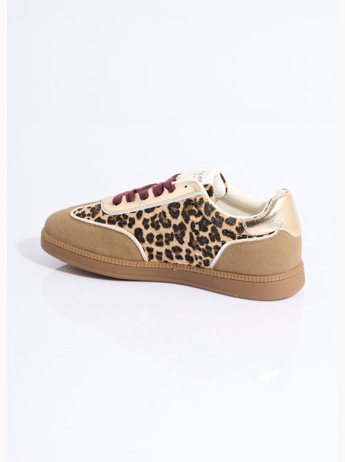 Sneakers fantaisie léopard et paillettes - AFIBEL - Kiabi