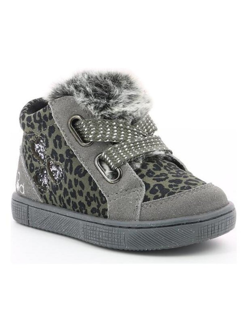 Sneakers hautes Cuir Bloye Mod 8 Gris - Kiabi