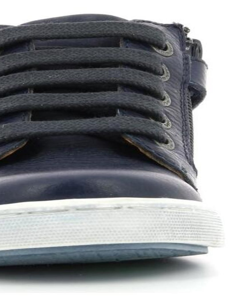 Sneakers hautes Cuir Sila Aster Bleu marine - Kiabi