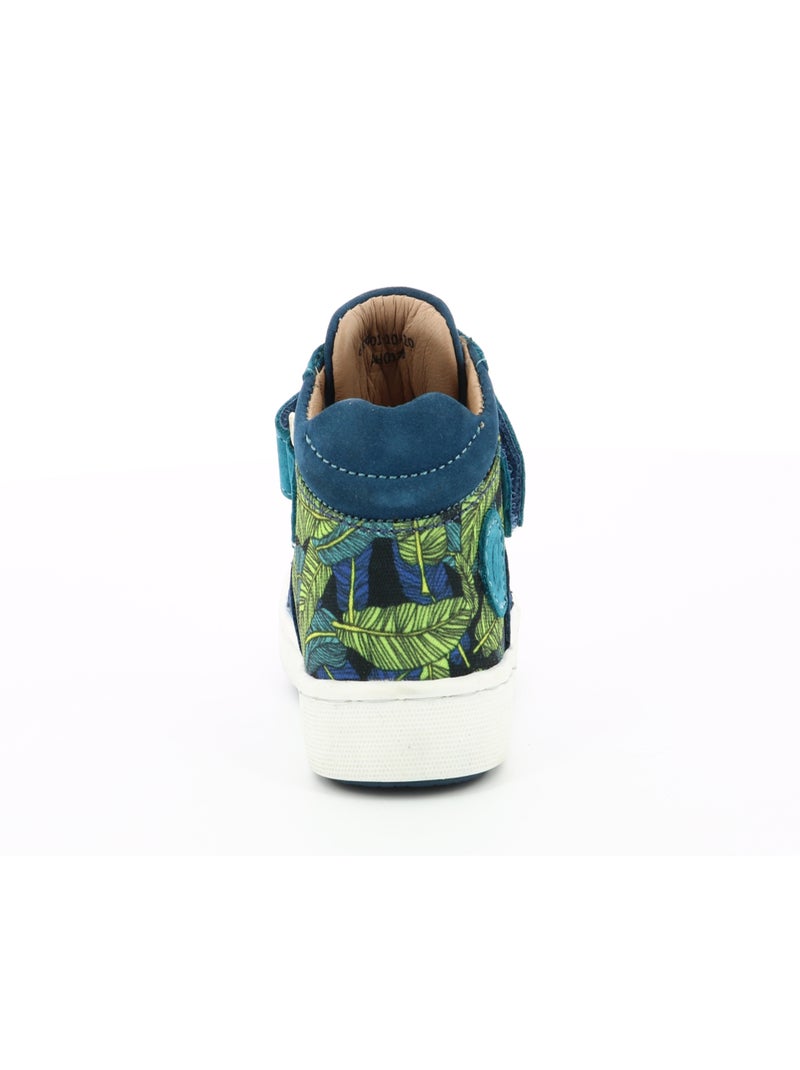Sneakers hautes Cuir Soubi Aster Bleu - Kiabi