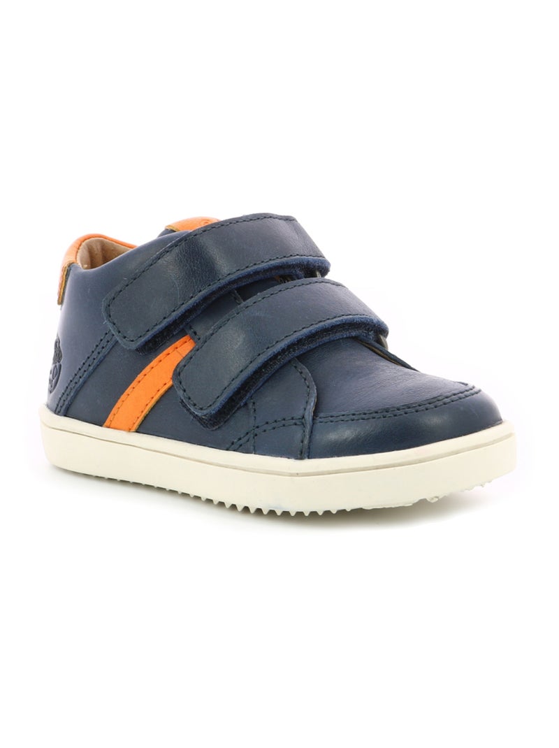 Sneakers hautes Cuir Woukro Aster Bleu marine - Kiabi