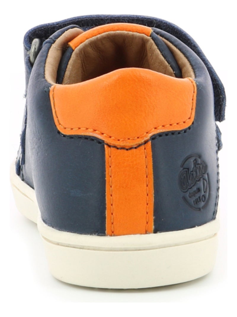 Sneakers hautes Cuir Woukro Aster Bleu marine - Kiabi