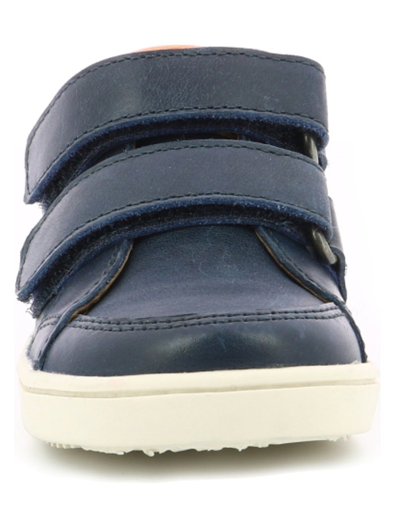 Sneakers hautes Cuir Woukro Aster Bleu marine - Kiabi