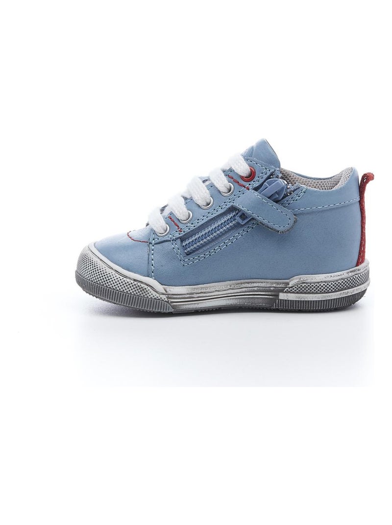 Sneakers hautes Cuir Zlat Mod 8 Bleu - Kiabi