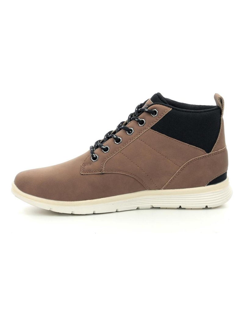 Sneakers hautes Polyurethane Um Nelda Lace N Marron - Kiabi