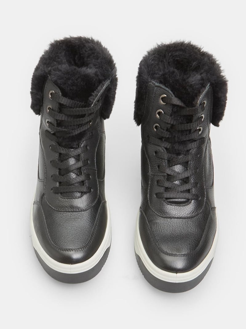 Sneakers High-top en cuir d'hiver BATA Noir - Kiabi