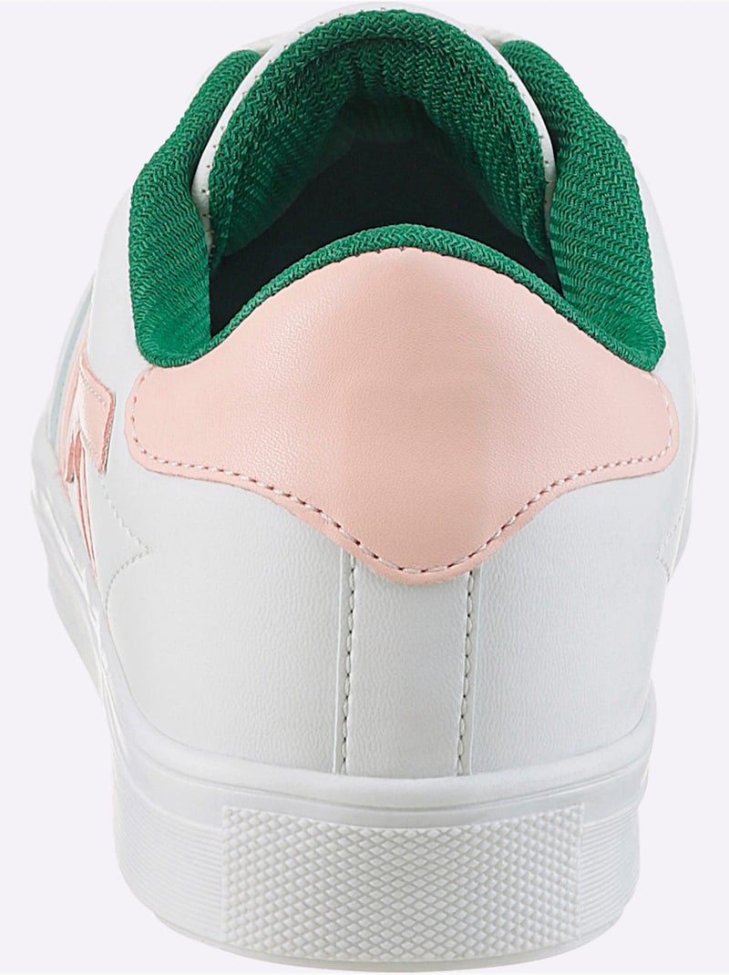 Sneakers Matière Synthétique - Taille Standard - Helline Blanc Rose - Kiabi