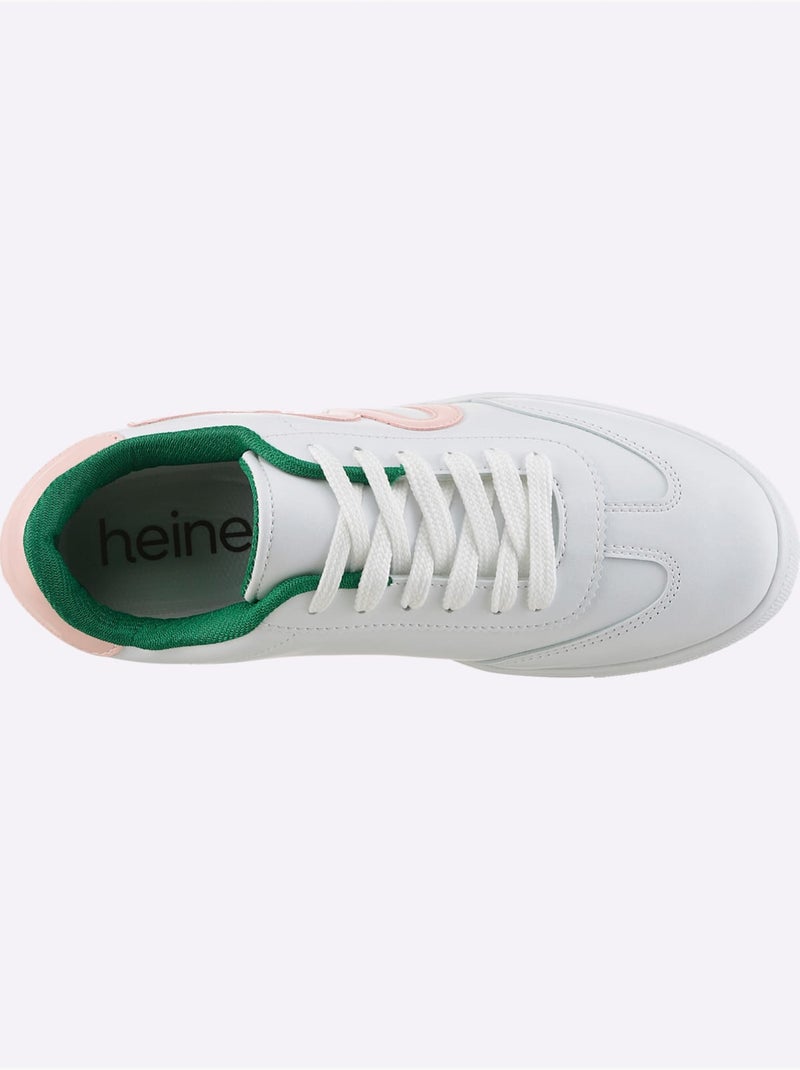 Sneakers Matière Synthétique - Taille Standard - Helline Blanc Rose - Kiabi