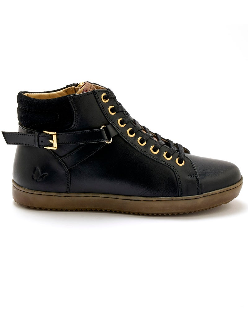 Sneakers montantes lacées et zippées - PEDICONFORT Noir Noir - Kiabi