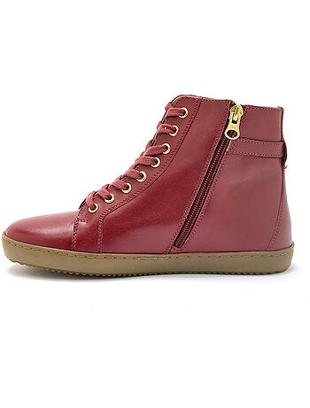 Sneakers montantes lacées et zippées