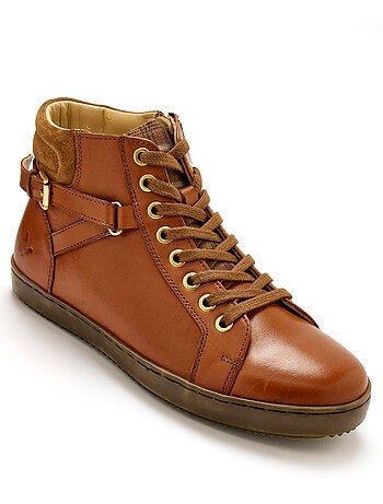 Sneakers montantes lacées et zippées