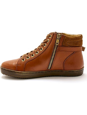 Sneakers montantes lacées et zippées