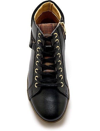Sneakers montantes lacées et zippées