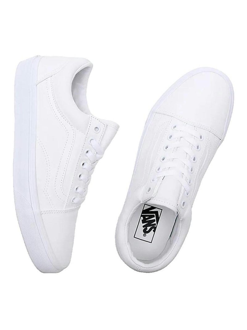 Sneakers Old Skool cuir et daim Vans Blanc - Kiabi