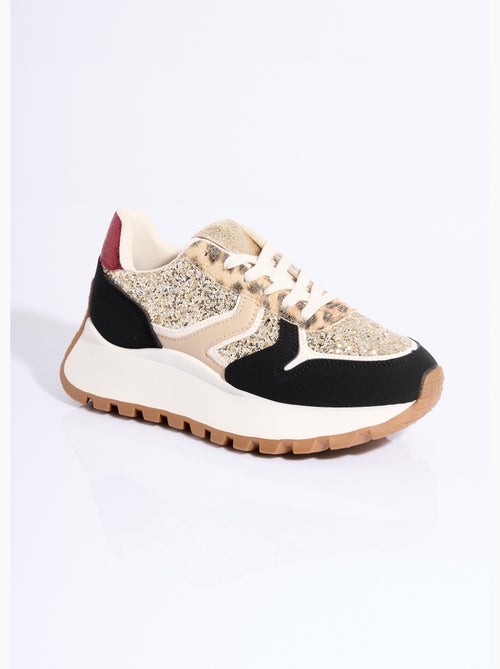 Sneakers paillettées semelle épaisse - AFIBEL - Kiabi