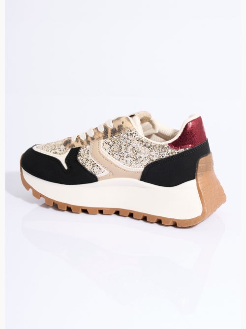 Sneakers paillettées semelle épaisse - AFIBEL - Kiabi