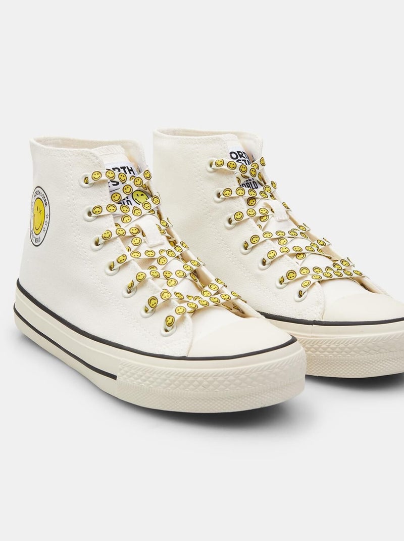 Sneakers pour femme SUPRIME NORTH STAR X SMILEYWORLD® Blanc - Kiabi