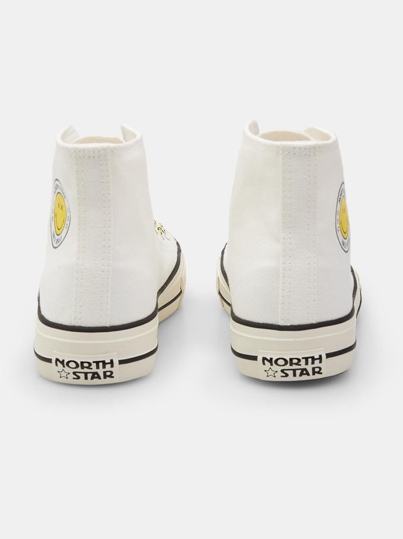 Sneakers pour femme SUPRIME NORTH STAR X SMILEYWORLD® Blanc - Kiabi