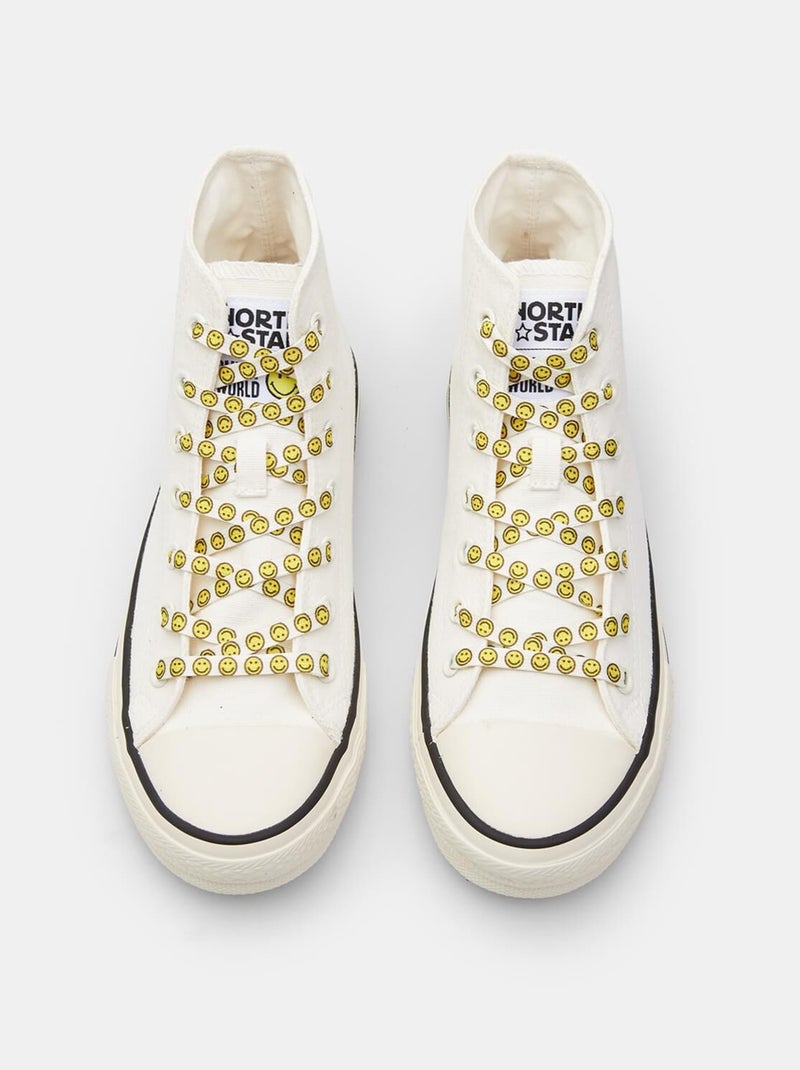 Sneakers pour femme SUPRIME NORTH STAR X SMILEYWORLD® Blanc - Kiabi