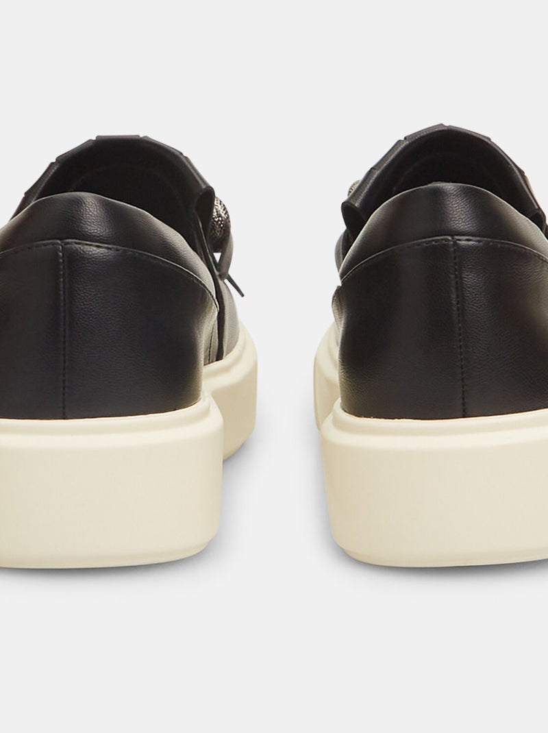Sneakers slip on avec franges et barrette à paillettes BATA Noir - Kiabi