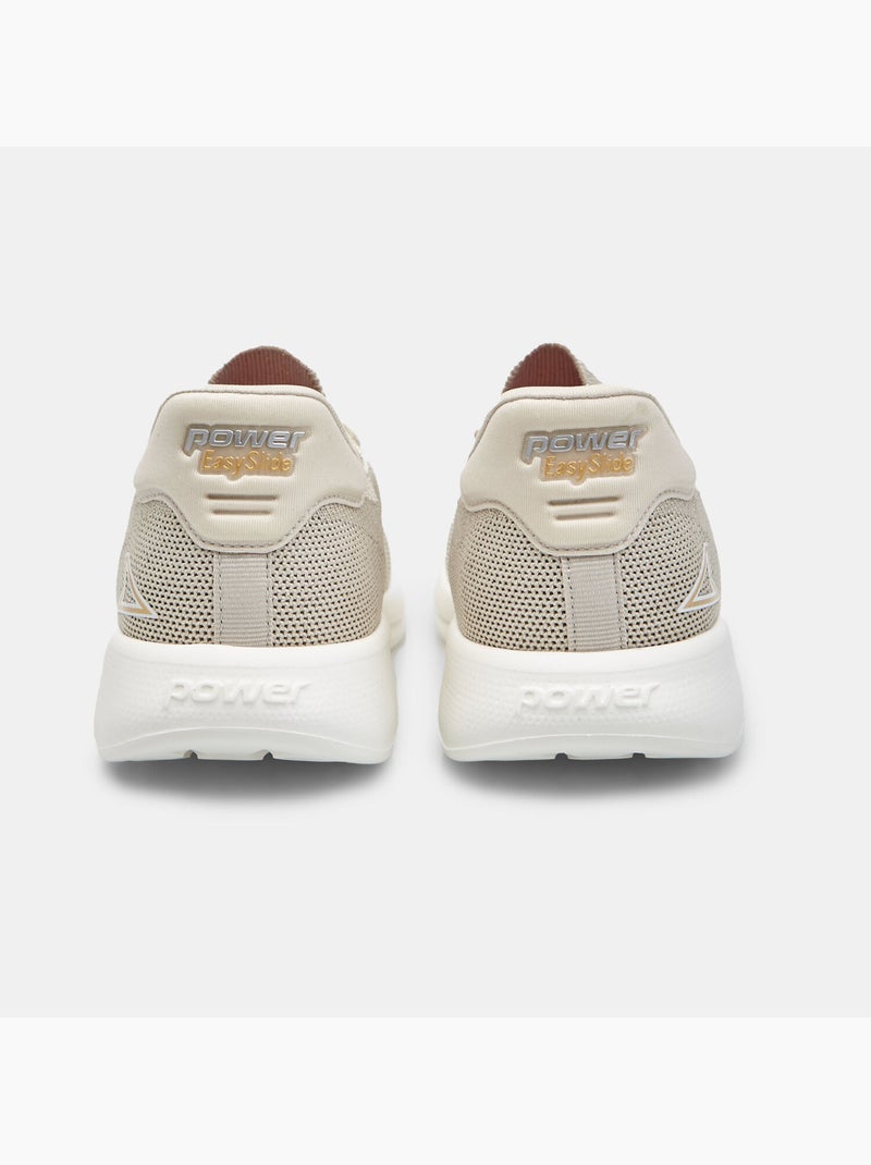 Sneakers slip-on Power avec lacets élastiques Beige - Kiabi