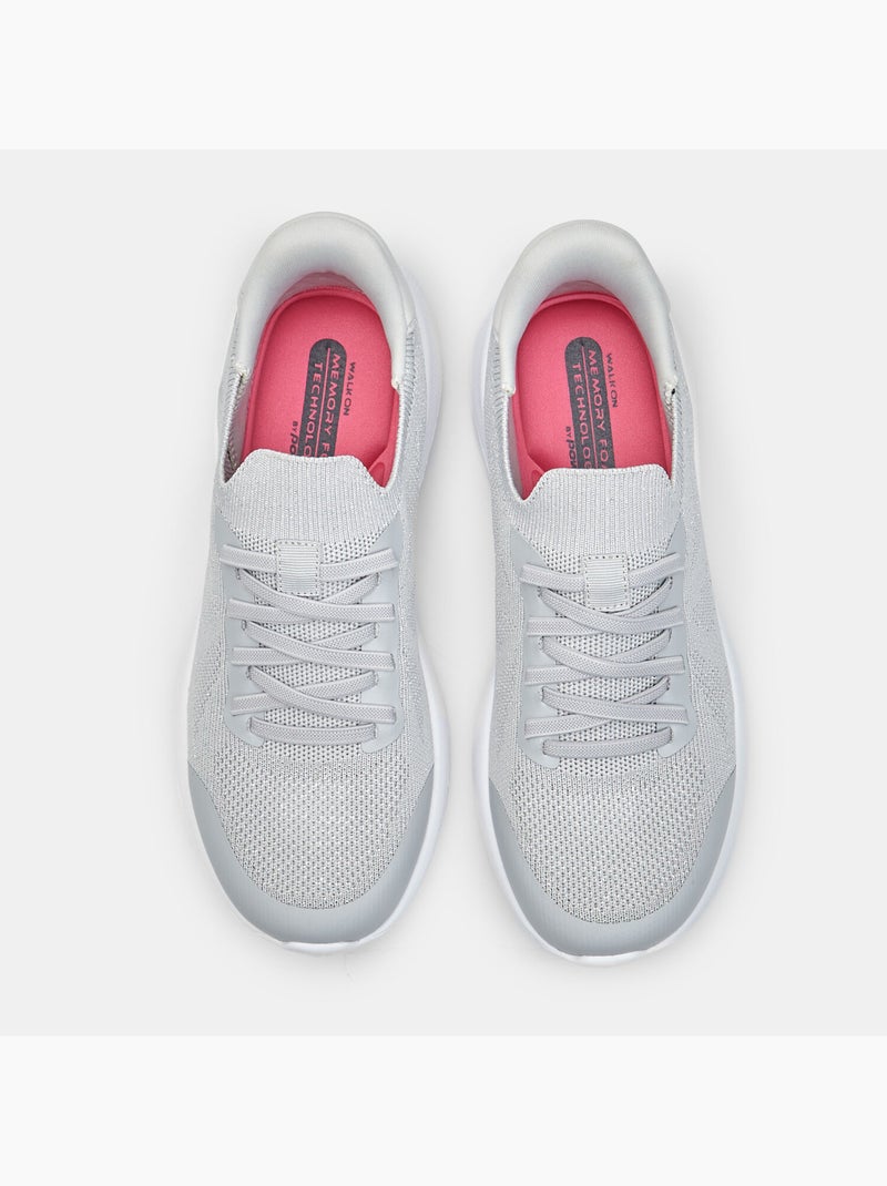 Sneakers slip-on Power avec lacets élastiques Gris - Kiabi