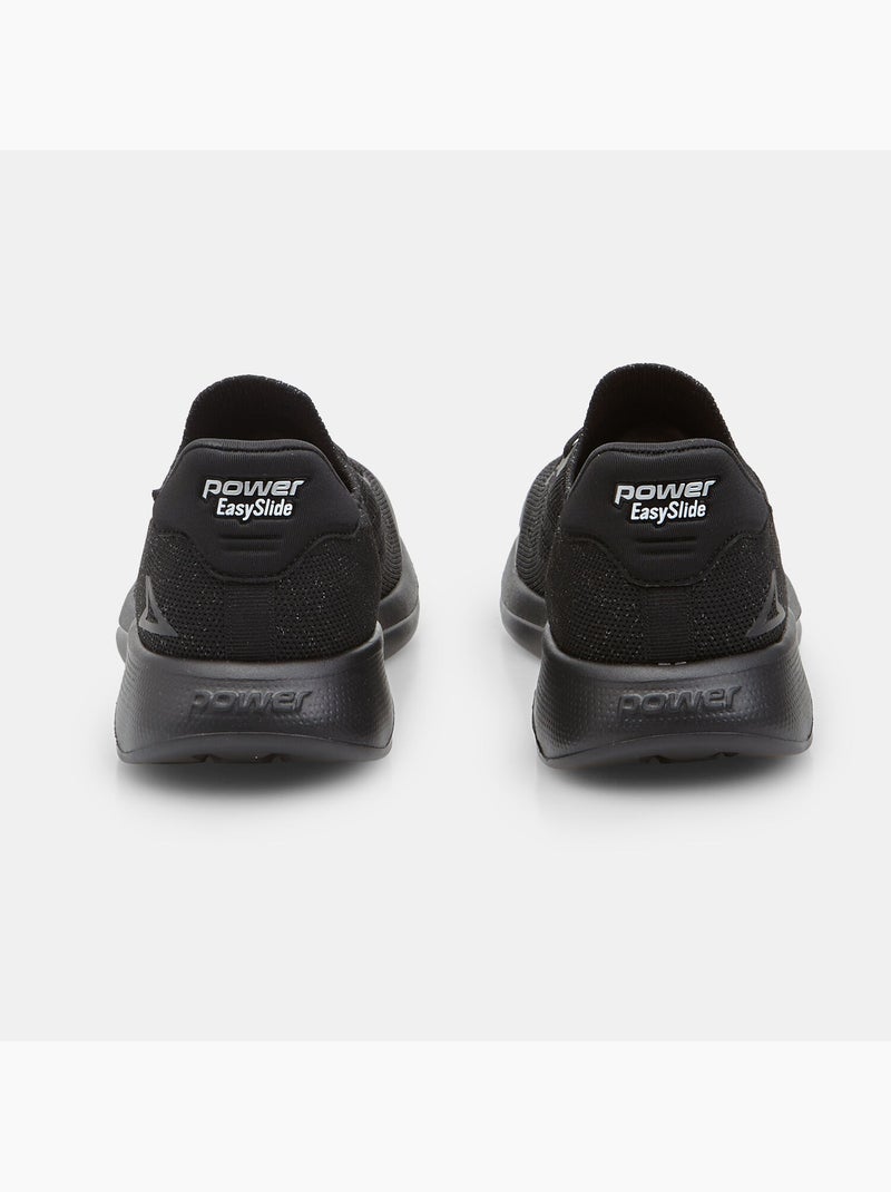 Sneakers slip-on Power avec lacets élastiques Noir - Kiabi