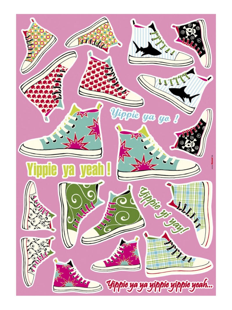 Sneakers, Sticker murale - 50x70 cm Multicolore - Kiabi