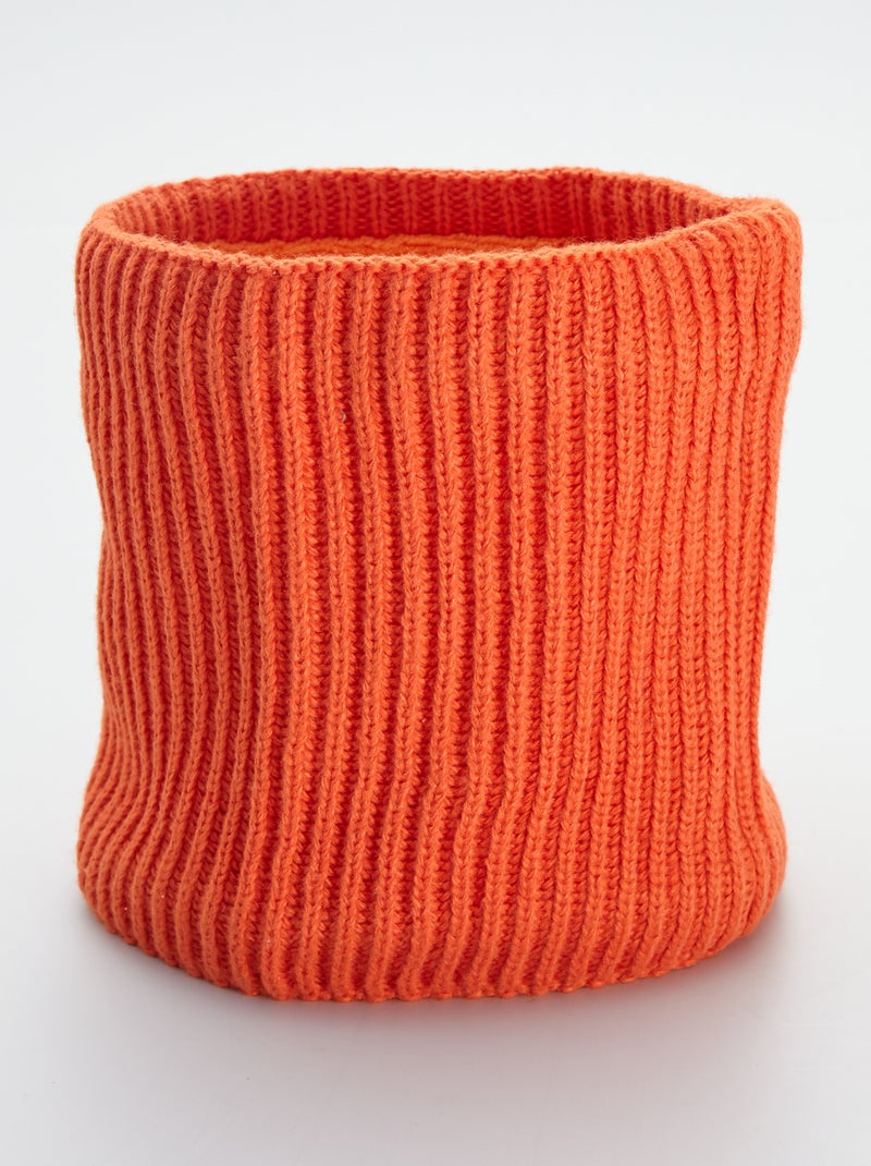 Snood chaud bi-matière Orange - Kiabi