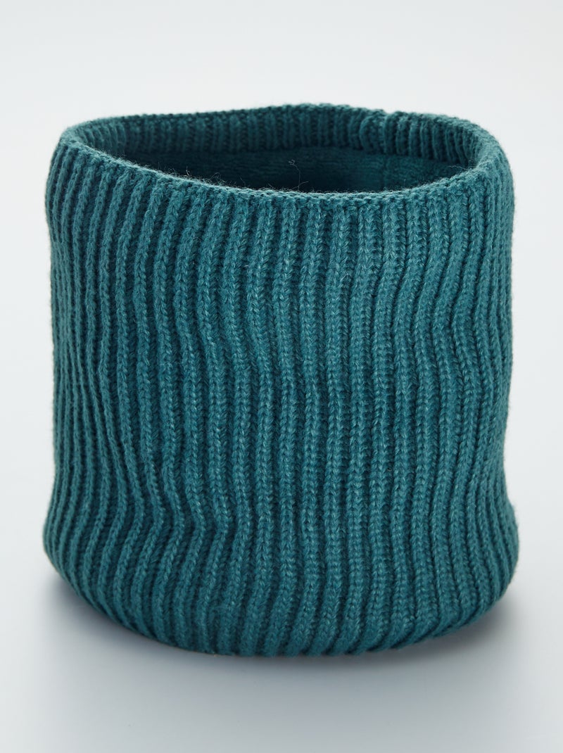 Snood chaud bi-matière Vert sapin - Kiabi