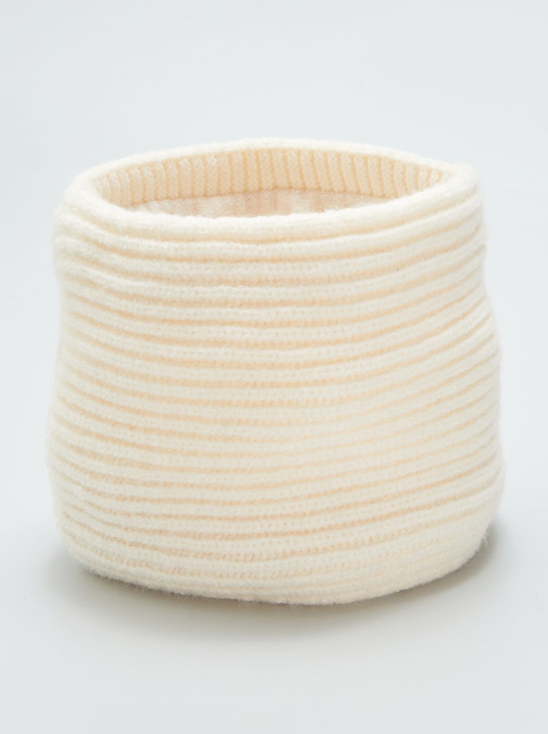 Snood côtelé Cream - Kiabi