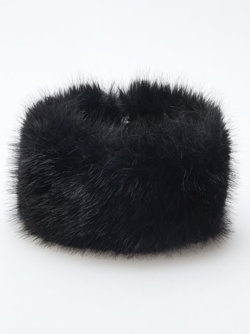 Snood court effet moutonné Noir - Kiabi